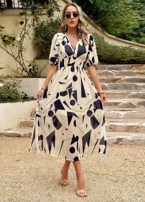 Estella | Chic Floral Midi Dress
