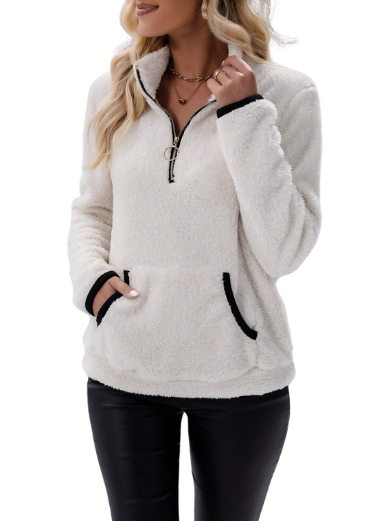 Rosely | Comfortable Half-Zip Borg Fleece Jumper