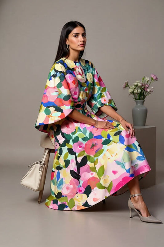 Moxlan | Elegant Floral Chic Dress