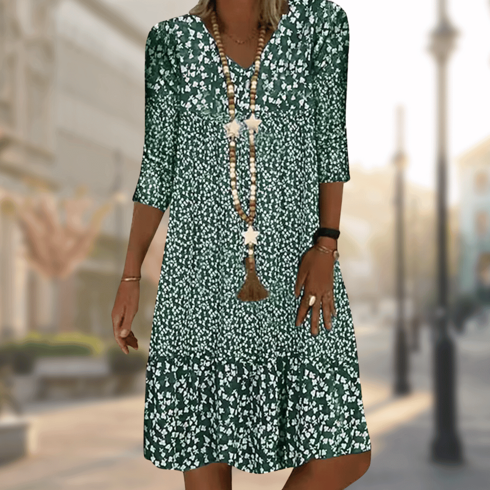 Naila | Elegant Printed Dress with Stylish Flair