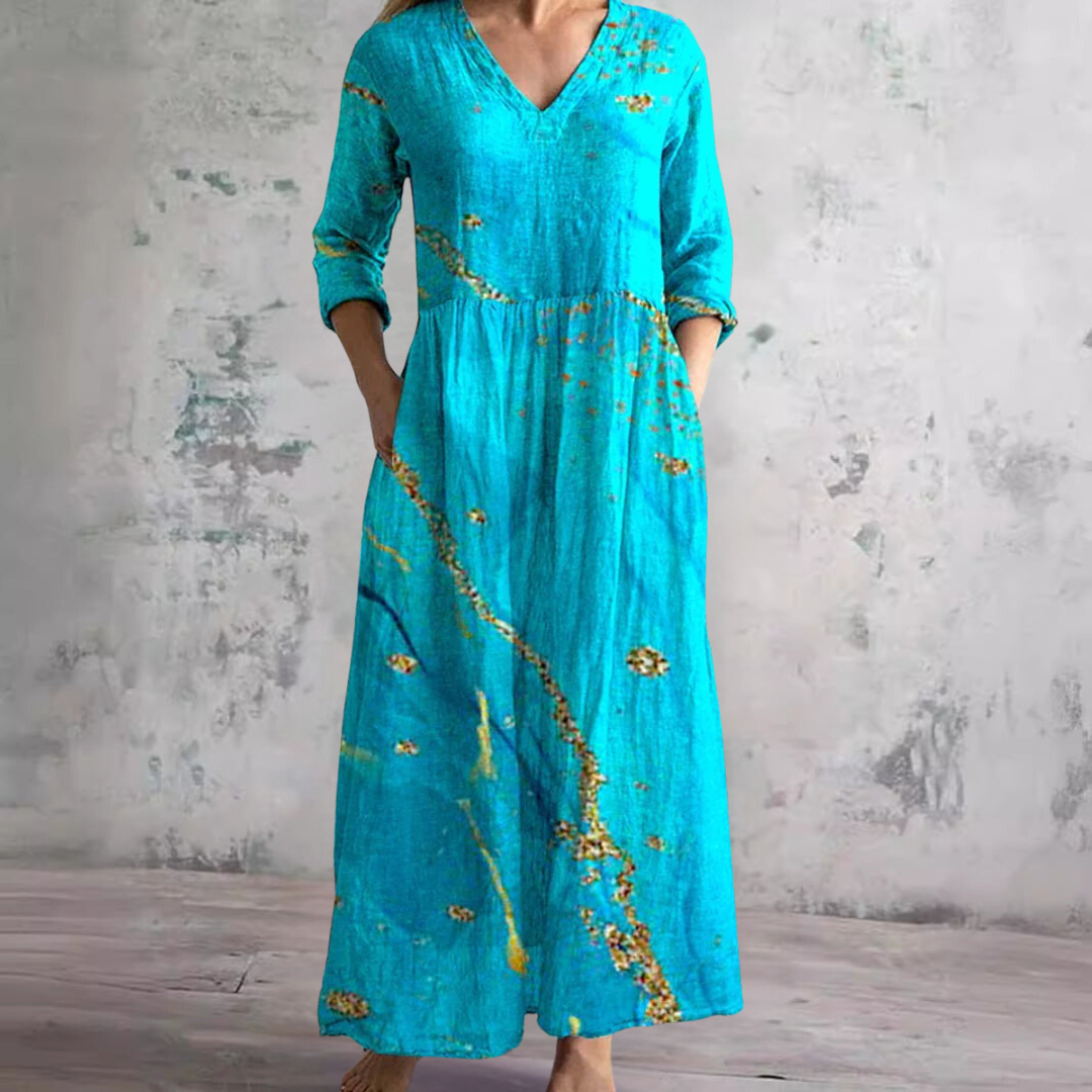 Dearyn | Floral V-Neck Summer Dress