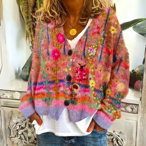 Evie | Floral Knit Cardigan