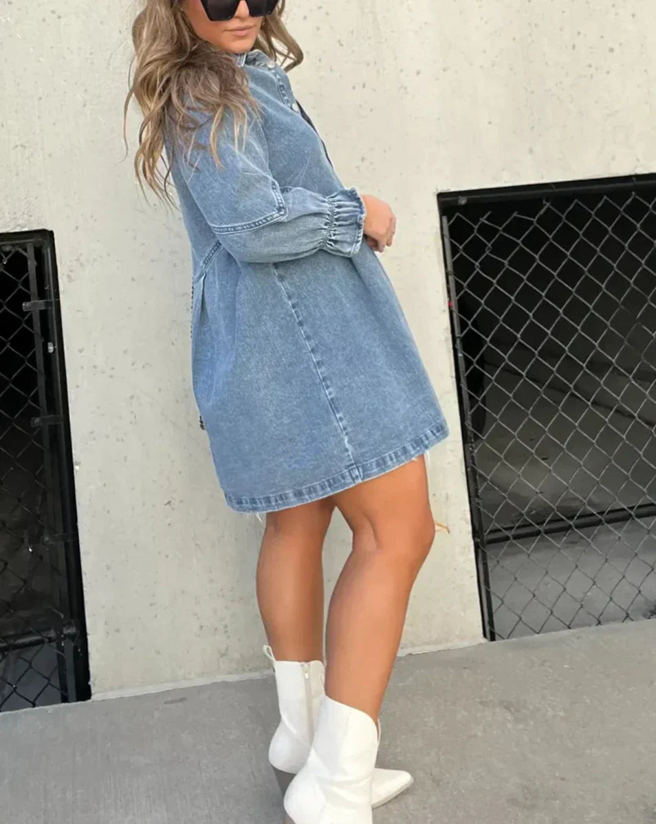 Gayelle | Long Sleeve Denim Button-Up Shirt