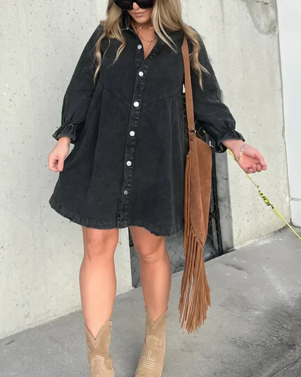 Gayelle | Long Sleeve Denim Button-Up Shirt
