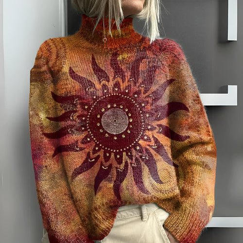 Jovie | Warm Tribal-Inspired Knit Turtleneck