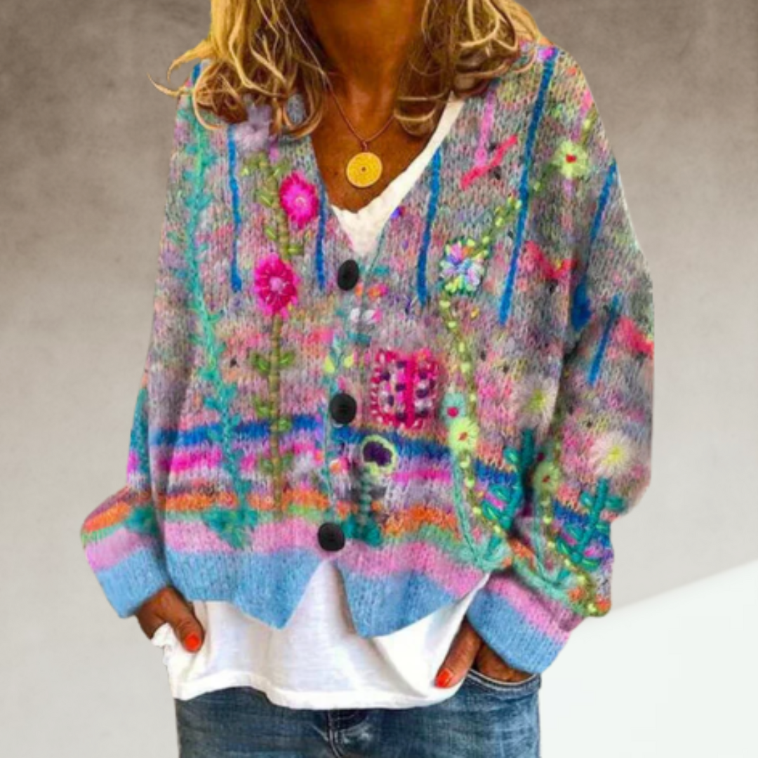 Evie | Floral Knit Cardigan