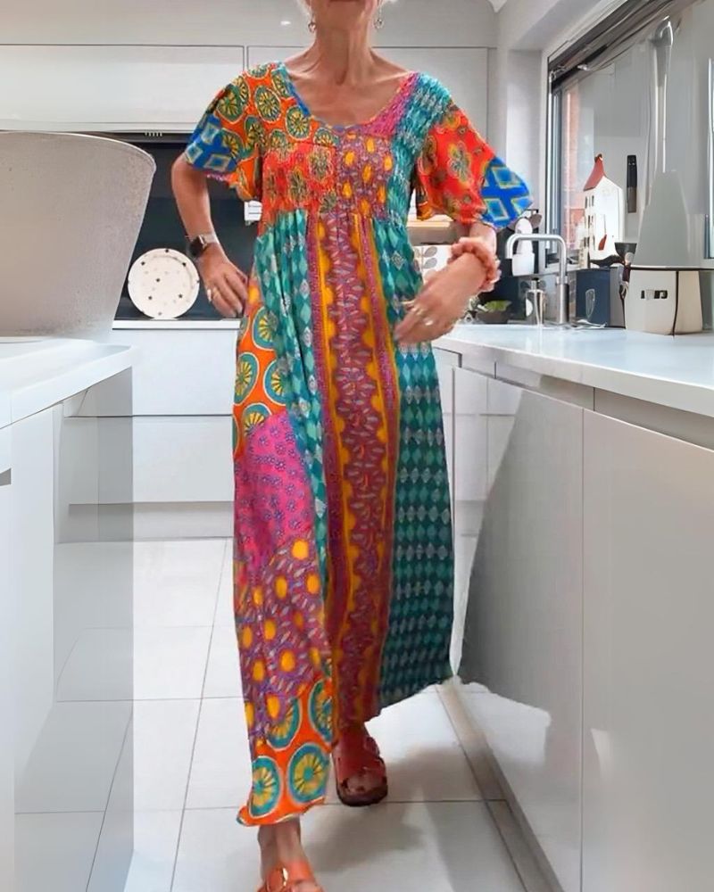 Isola | Timeless Bohemian Dress in Colourful Design