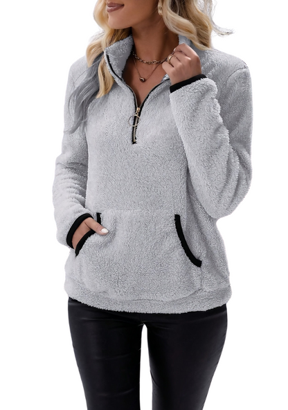 Rosely | Comfortable Half-Zip Borg Fleece Jumper