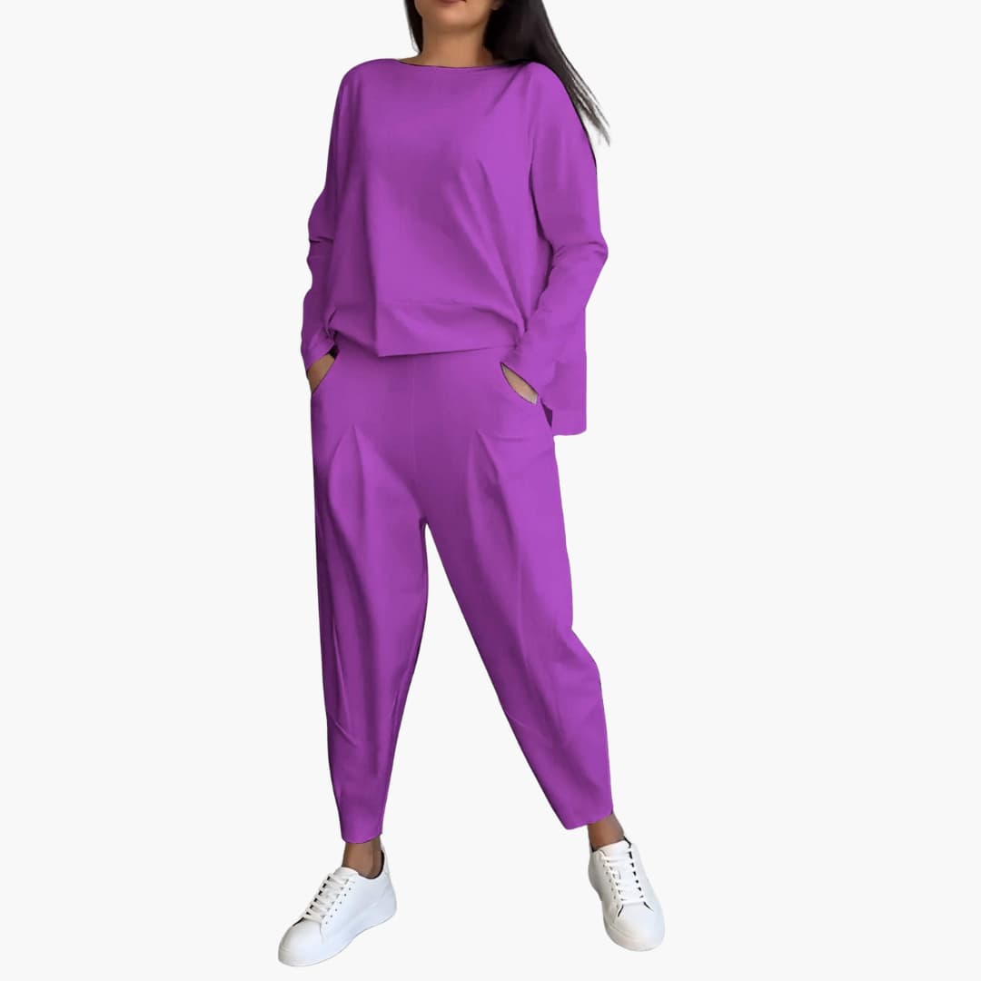 Thea | Two-Piece Round Neck Ensemble