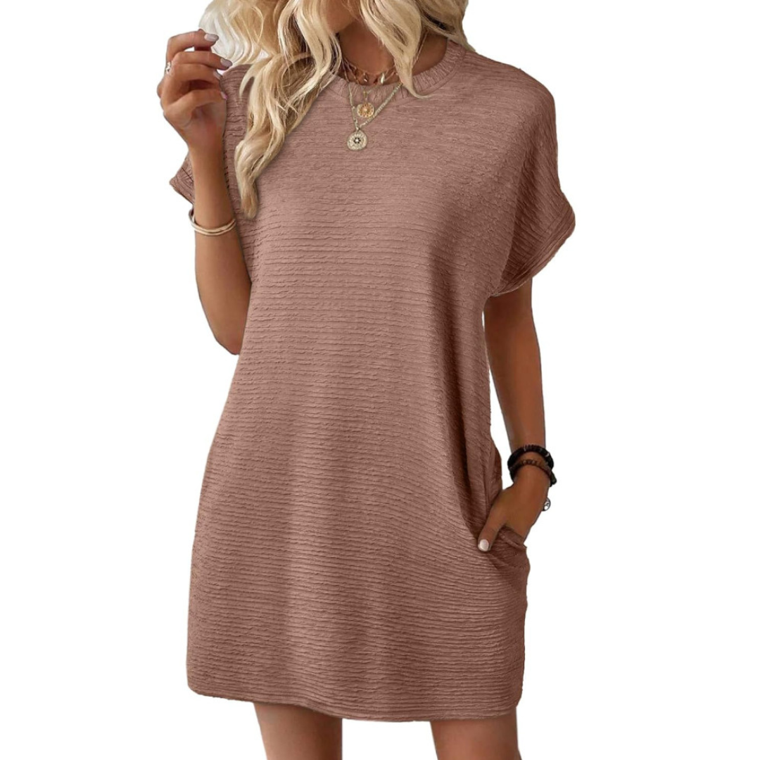 Marina | Casual minimalist round-neck dress