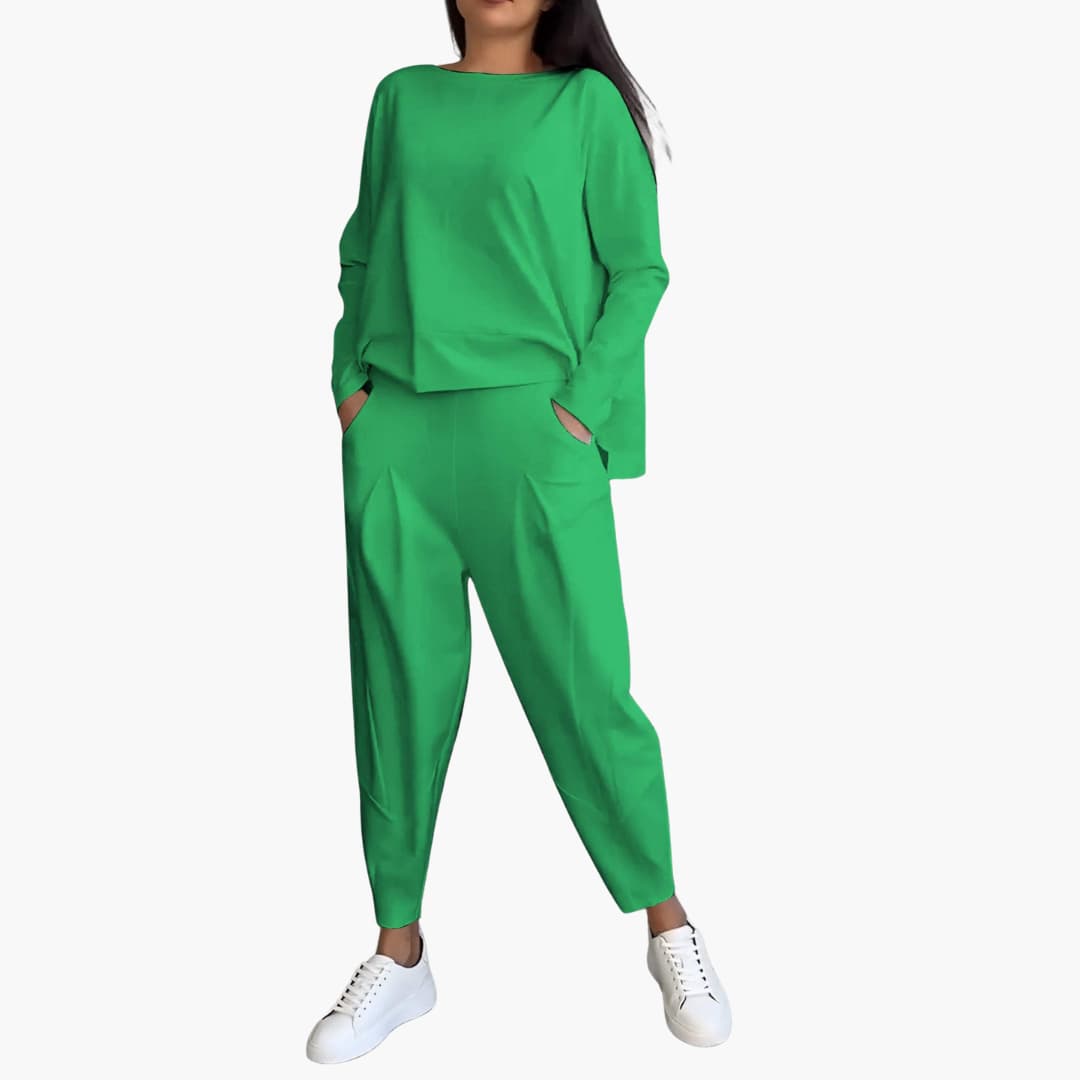 Thea | Two-Piece Round Neck Ensemble