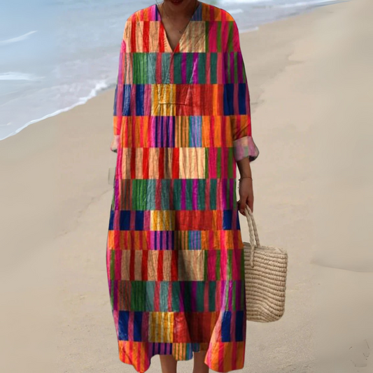 Rue - Relaxed Boho Chic Vintage Dress for Effortless Comfort