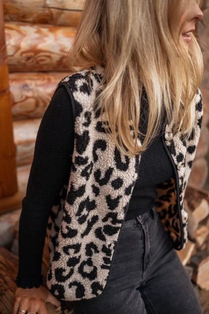 Leana Animal Print Sleeveless Vest
