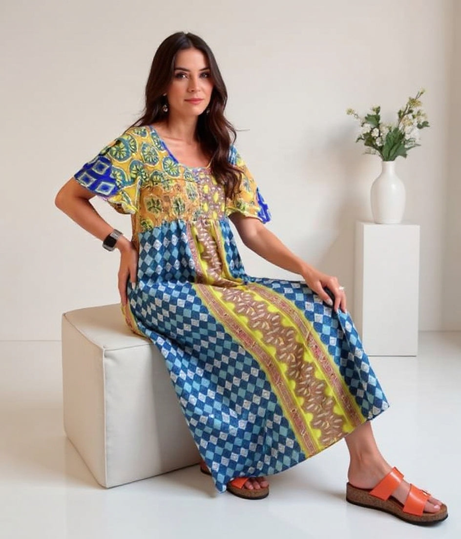 Isola | Timeless Bohemian Dress in Colourful Design