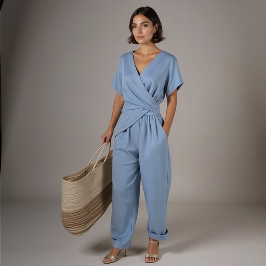 Marcelline | Elegant wrap-style jumpsuit