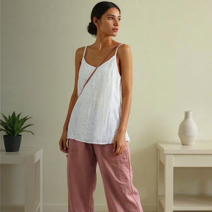 Melina | Spaghetti strap linen summer top