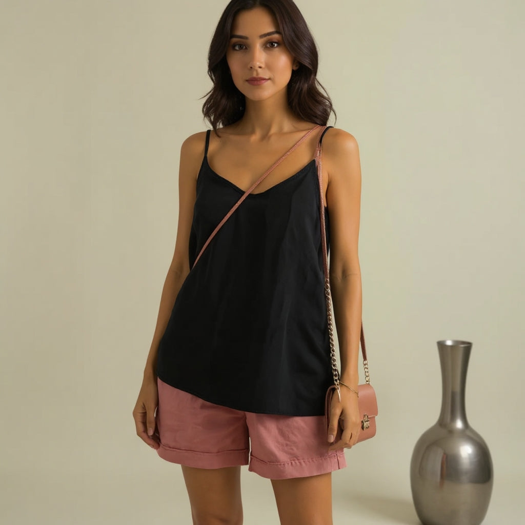 Melina | Spaghetti strap linen summer top