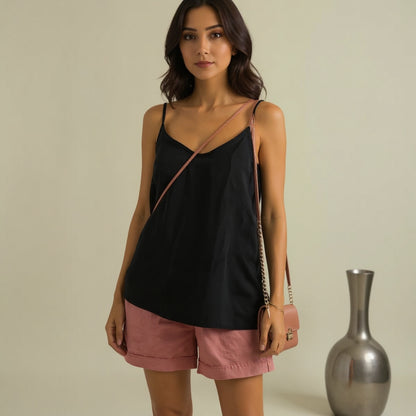 Melina | Spaghetti strap linen summer top