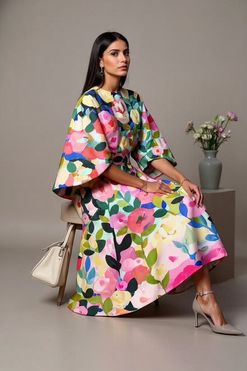 Moxlan | Elegant Floral Chic Dress