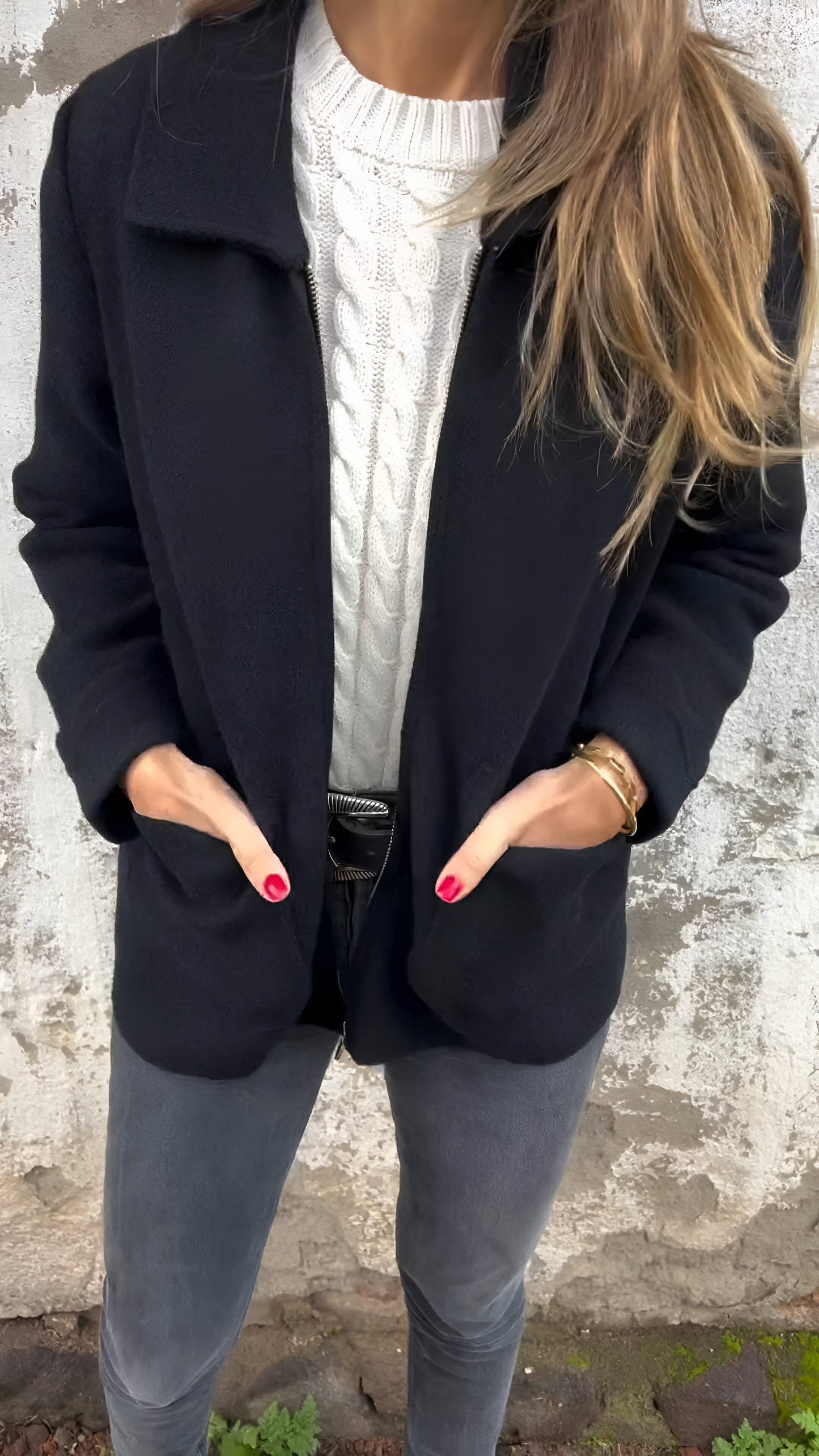 Fulvia | Stylish Zip-Up Lapel Jacket