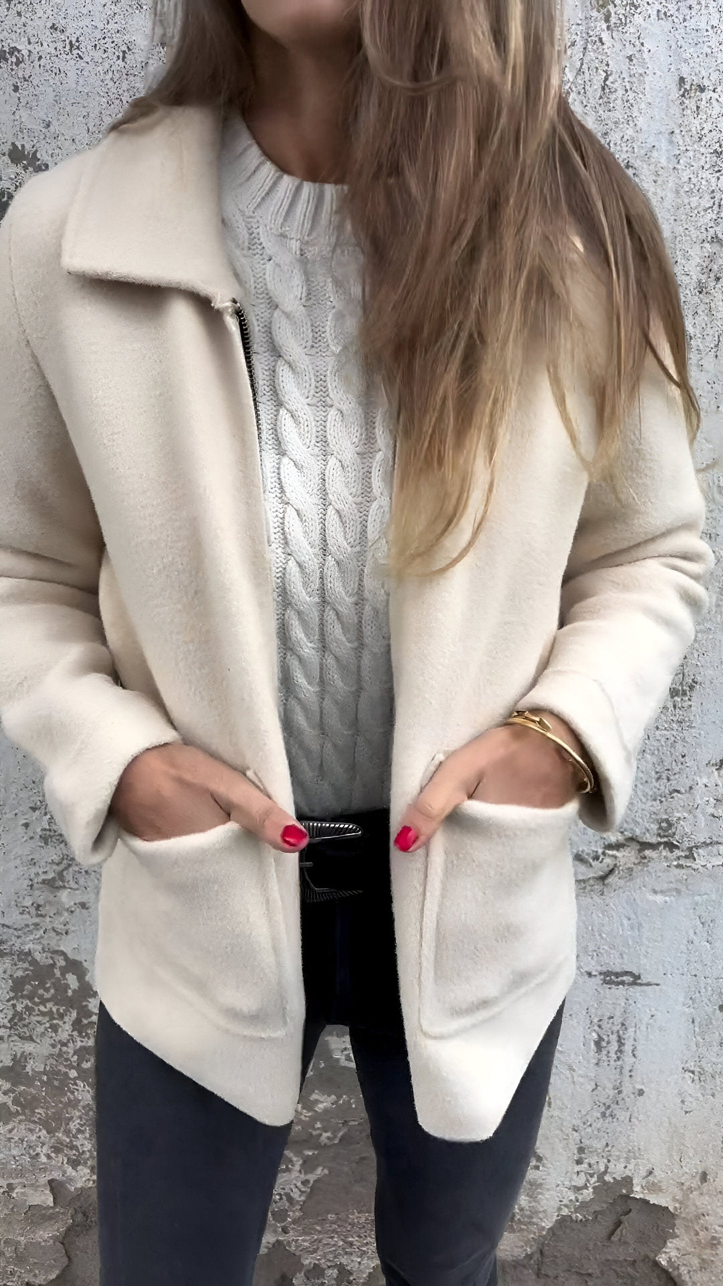 Fulvia | Stylish Zip-Up Lapel Jacket