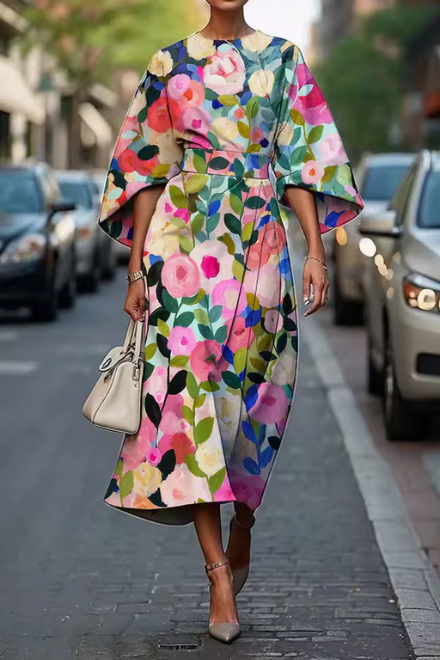 Moxlan | Elegant Floral Chic Dress