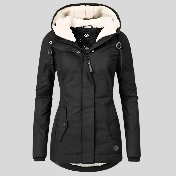Alienor | Lined Waterproof Hooded Long Jacket