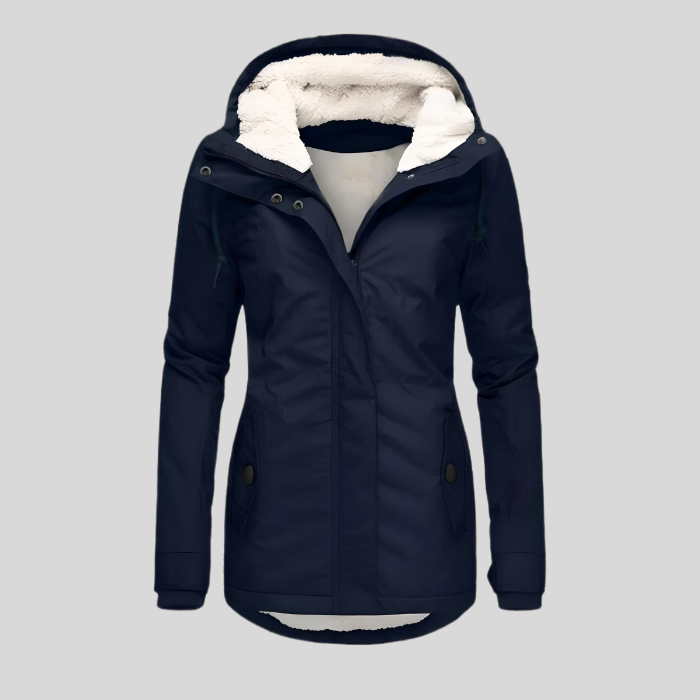Alienor | Lined Waterproof Hooded Long Jacket