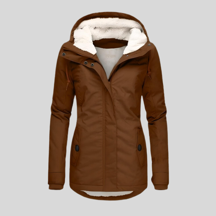 Alienor | Lined Waterproof Hooded Long Jacket