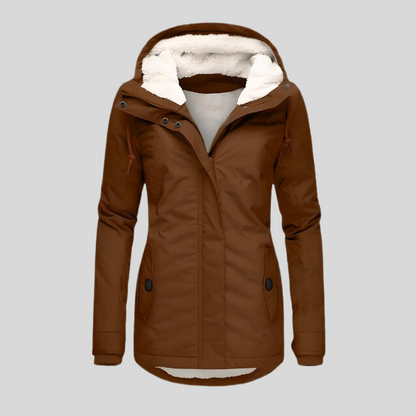 Alienor | Lined Waterproof Hooded Long Jacket