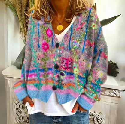 Evie | Floral Knit Cardigan