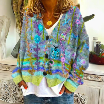 Evie | Floral Knit Cardigan