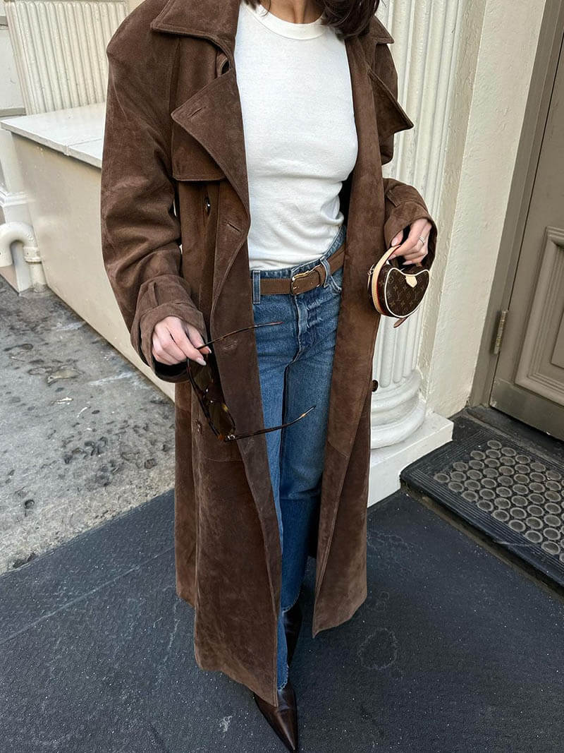 Molly | Premium Suede Trench Coat