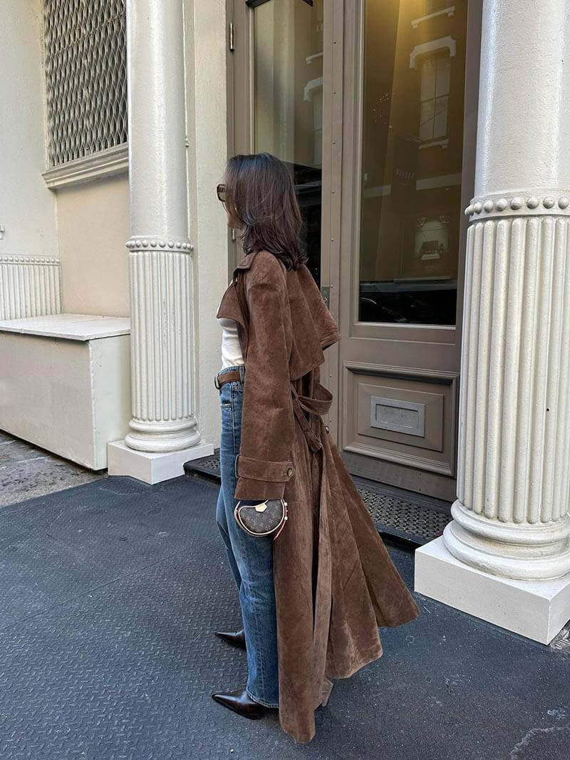 Molly | Premium Suede Trench Coat