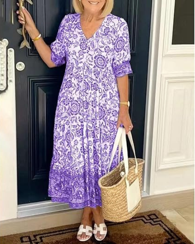 LIA | Elegant Floral Dress with a Breezy Vibe