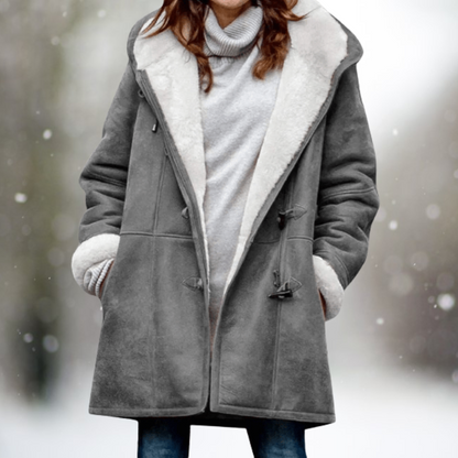 Deyse | Premium Fleece-Lined Hooded Suede Jacket