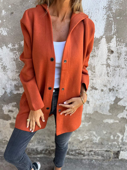 Arianna | Button-Detail Hooded Cardigan