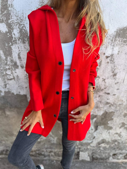 Arianna | Button-Detail Hooded Cardigan