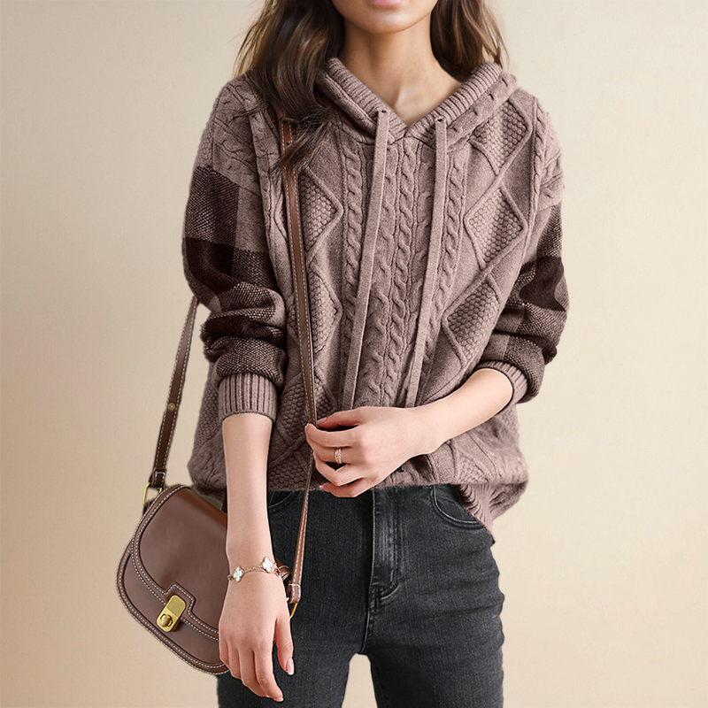 Leonie | Jacquard Knit Hoodie