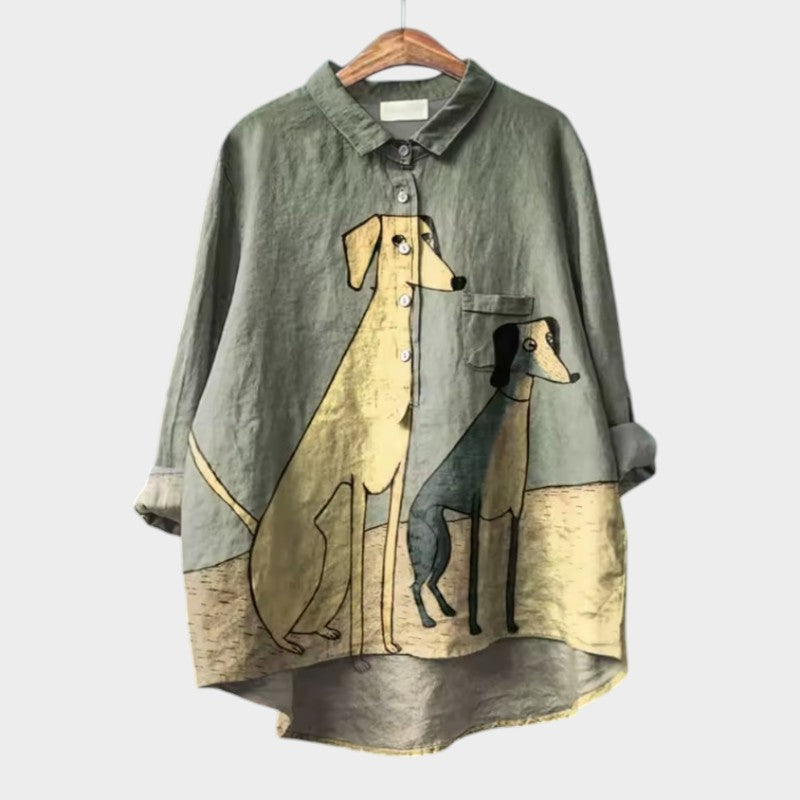 Beatrice | Oversized shirt with cute dog print