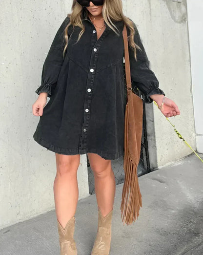 Gayelle | Long Sleeve Denim Button-Up Shirt